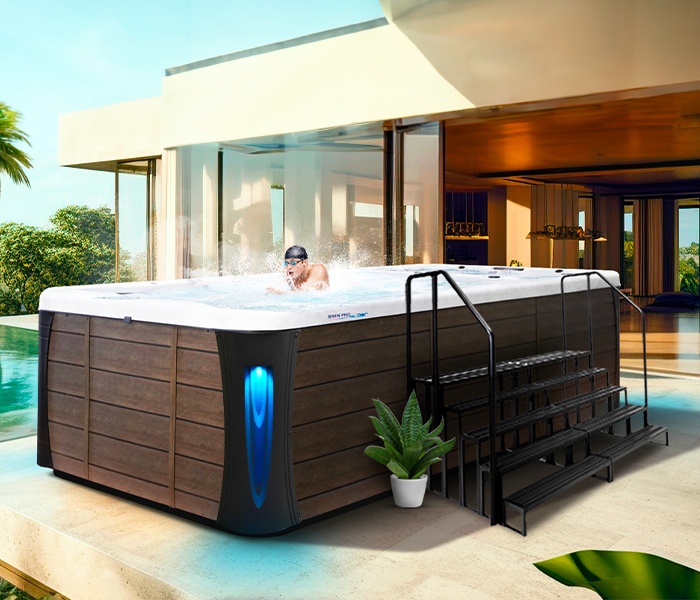Calspas hot tub being used in a family setting - Lodi